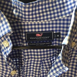 Vineyard Vines Classic Fit Tucker Blue/White Plaid